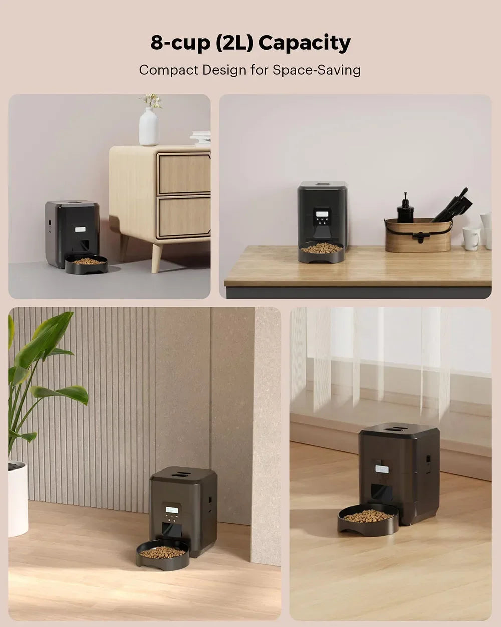 Distributeur Automatique de Croquettes avec Bol Anti-Glouton – Programmable & Connecté Wi-Fi pour Chien & Chat