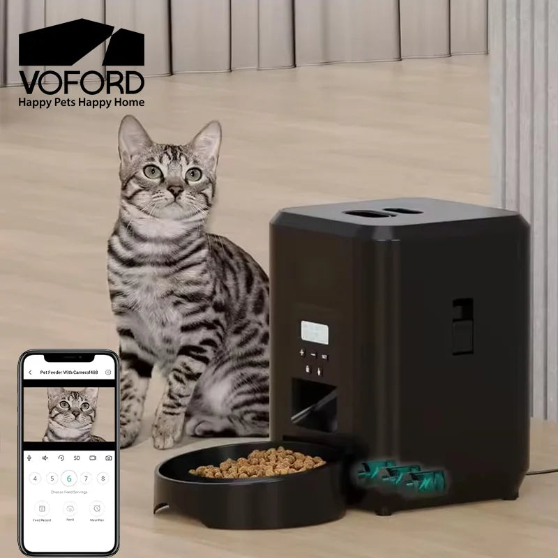 Distributeur Automatique de Croquettes avec Bol Anti-Glouton – Programmable & Connecté Wi-Fi pour Chien & Chat