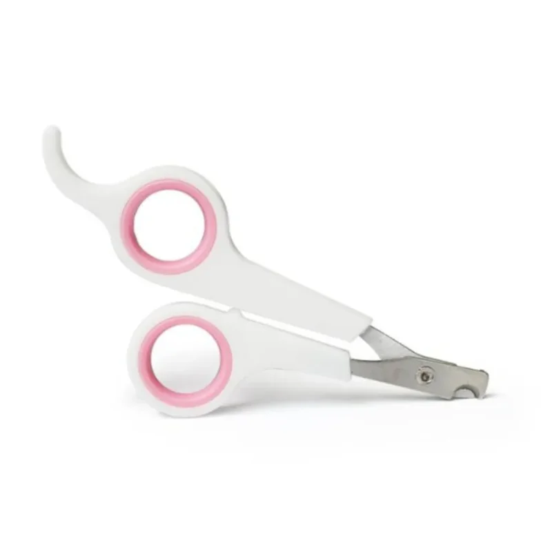 Coupe-Griffes Ciseaux de Précision en Inox pour Chat & Petit Chien – Lame Courbe Sécurisée & Anneaux Antidérapants