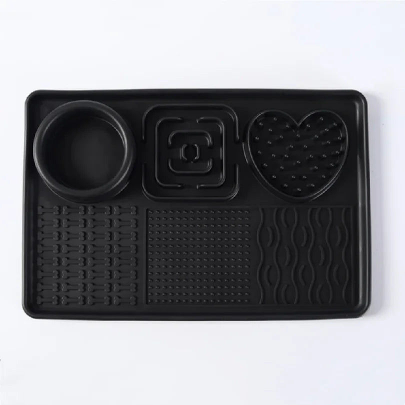 Plateau Repas & Tapis de Léchage en Silicone pour Chien & Chat – Station Anti-Glouton Multi-Textures avec Écuelle