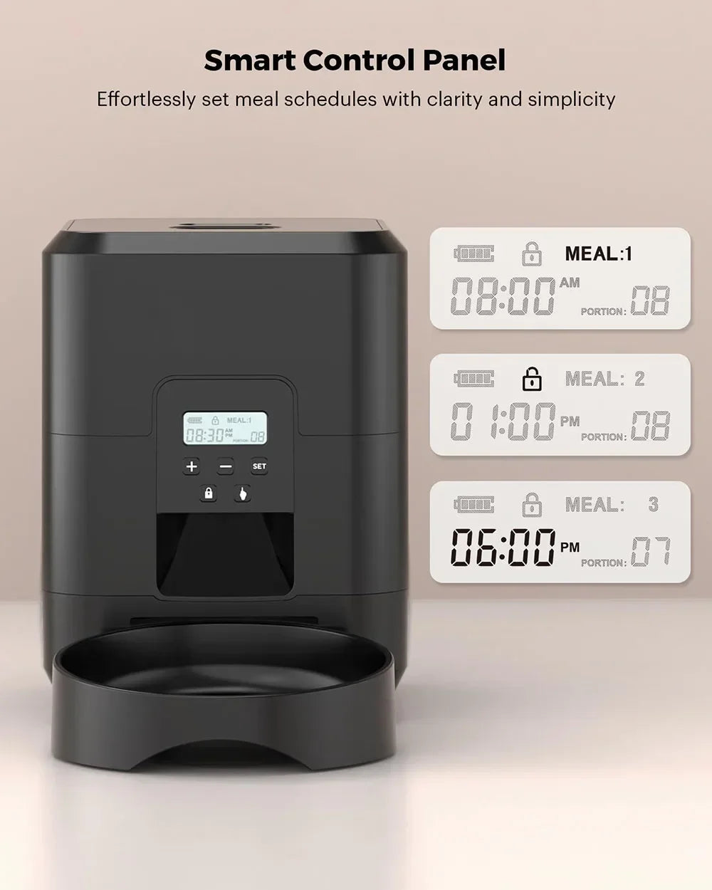 Distributeur Automatique de Croquettes avec Bol Anti-Glouton – Programmable & Connecté Wi-Fi pour Chien & Chat