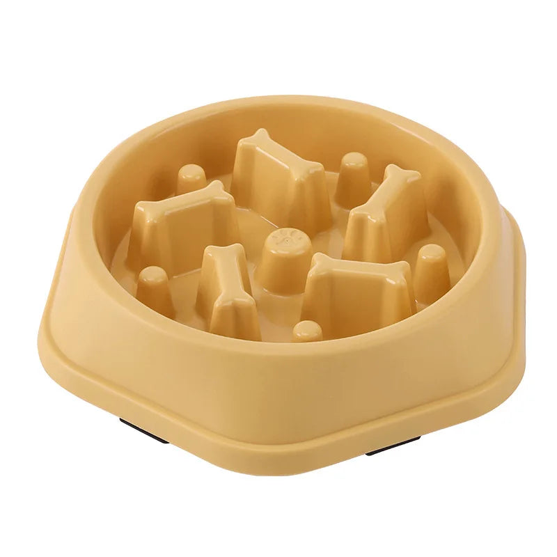 Gamelle Anti-Glouton Épaisse pour Chien & Chat – Bol d'Alimentation Lente Antidérapant (Motifs Multiples)