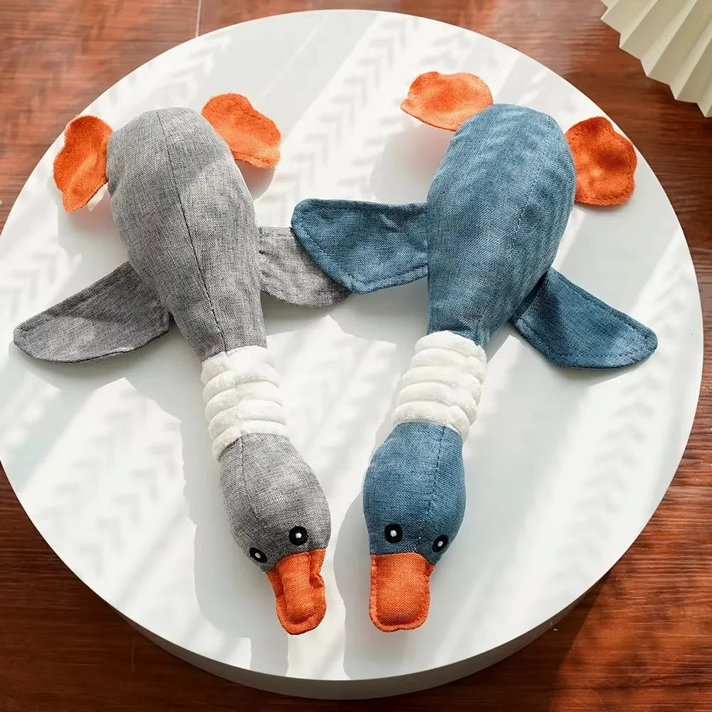 Peluche Canard Sonore & Côtelée pour Chien – Jouet Couineur Doux & Résistant