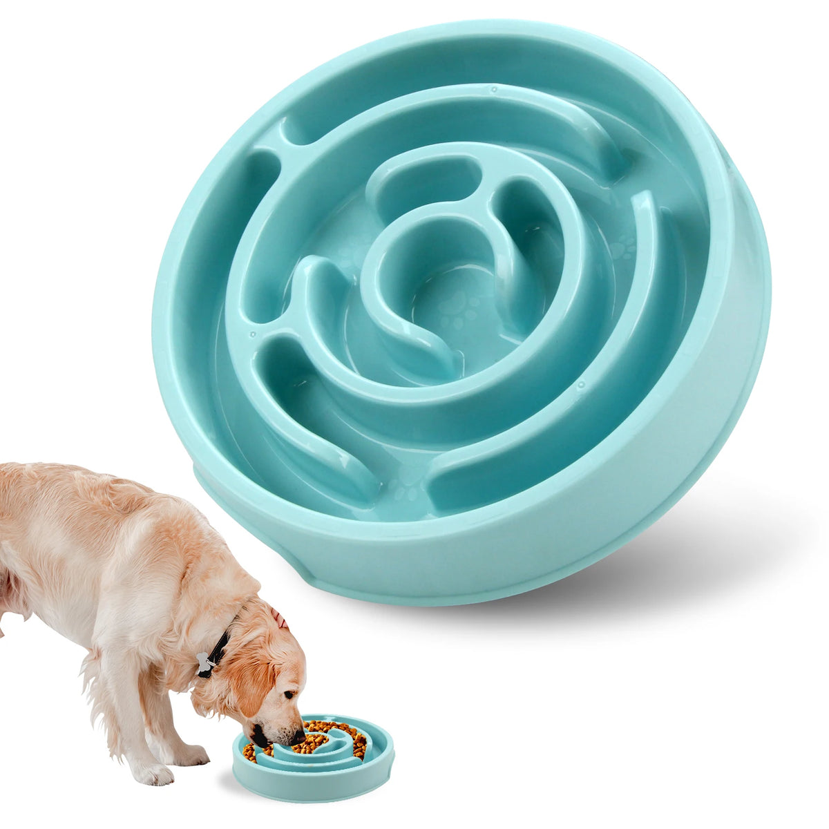Gamelle Anti-Glouton Labyrinthe pour Chien & Chat – Bol d'Alimentation Lente Ergonomique & Antidérapant