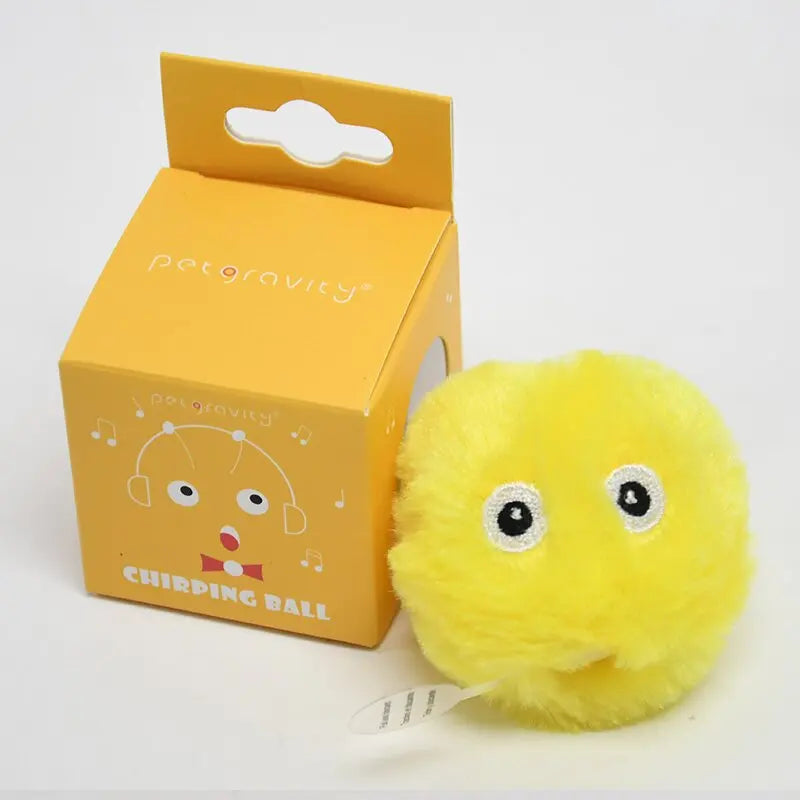Balle Interactive Sonore en Peluche pour Chat – Sons d'Animaux & Herbe à Chat Intégrée
