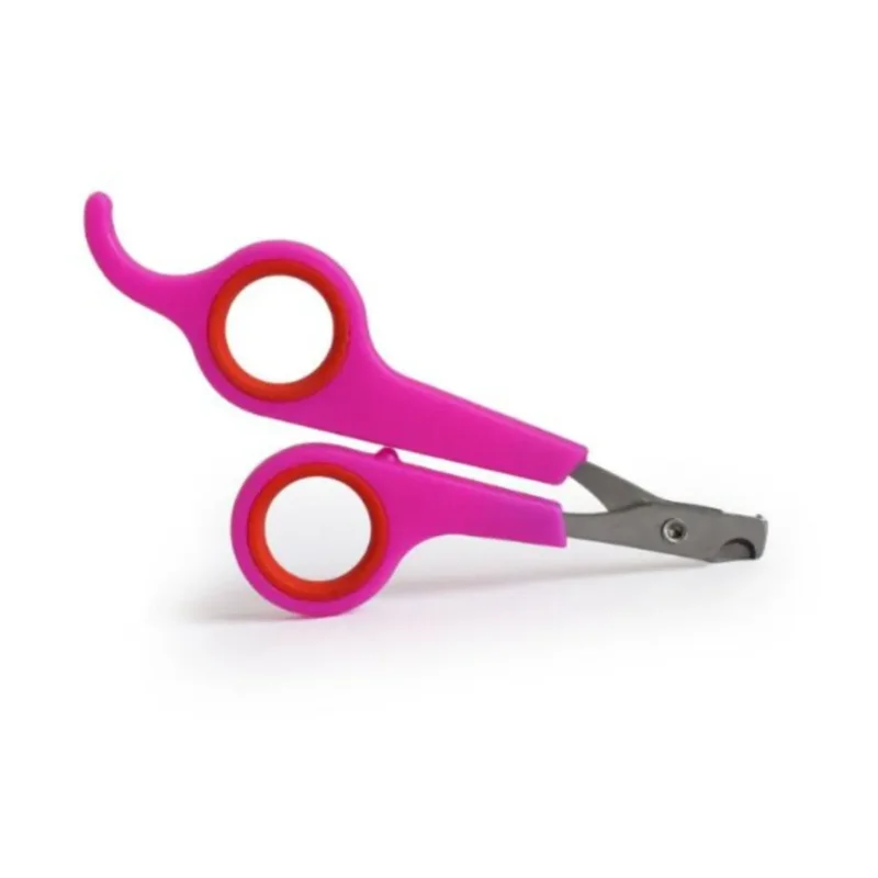 Coupe-Griffes Ciseaux de Précision en Inox pour Chat & Petit Chien – Lame Courbe Sécurisée & Anneaux Antidérapants