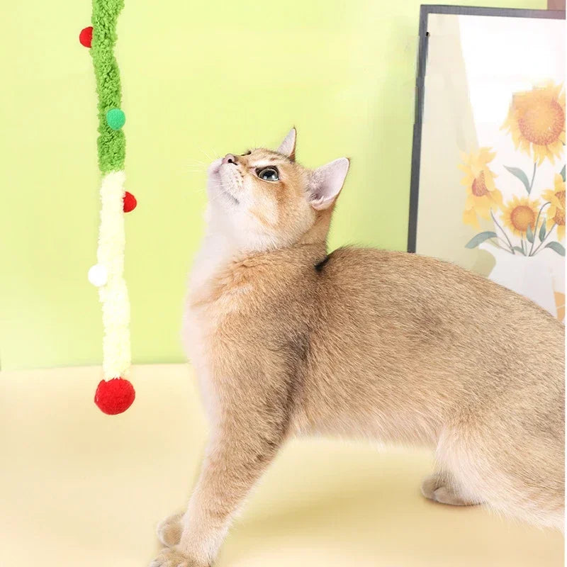 Canne à Pêche Ruban en Peluche Douce pour Chat – Jouet Éducatif & Interactif Anti-Stress