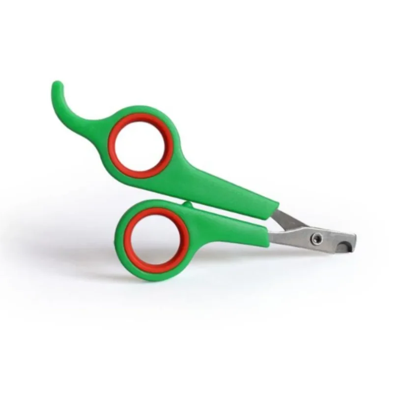 Coupe-Griffes Ciseaux de Précision en Inox pour Chat & Petit Chien – Lame Courbe Sécurisée & Anneaux Antidérapants