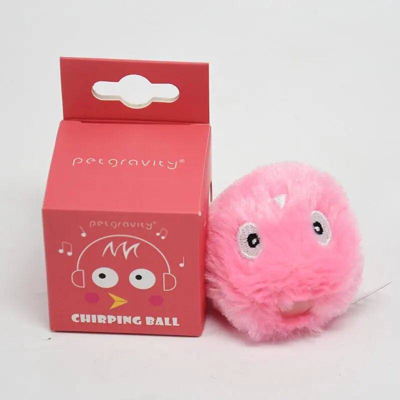 Balle Interactive Sonore en Peluche pour Chat – Sons d'Animaux & Herbe à Chat Intégrée