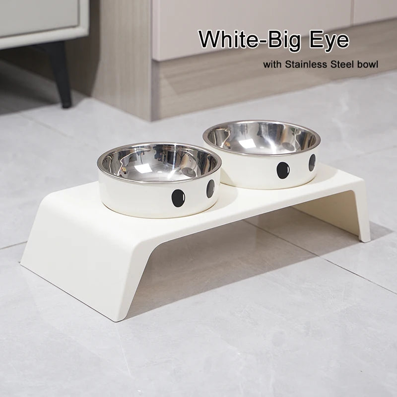 Gamelles Doubles Surélevées en Inox pour Chien & Chat – Support Ergonomique Incliné Anti-Régurgitation