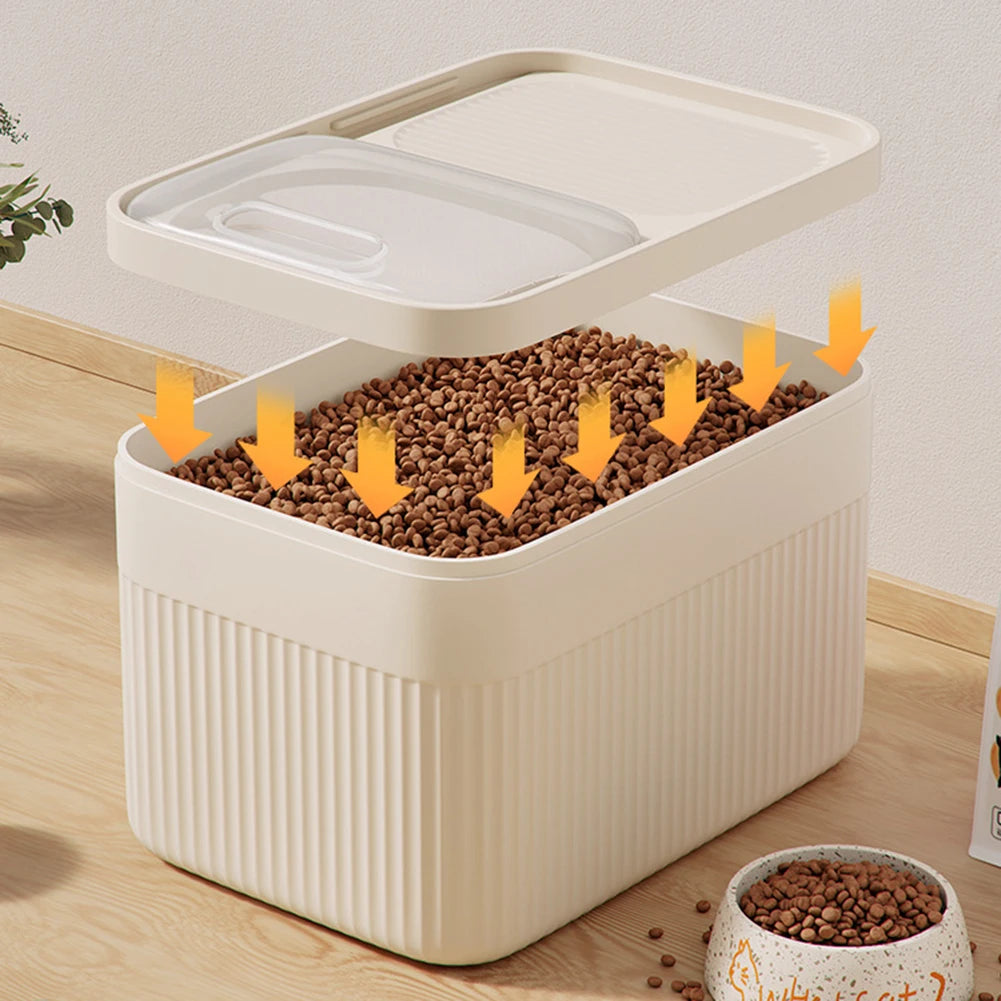 Conteneur à Croquettes Hermétique avec Trappe Transparente – Boîte de Rangement Fraîcheur Chien & Chat