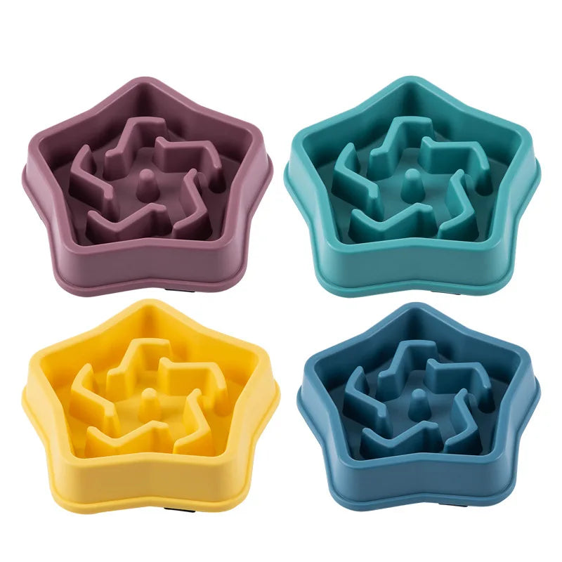 Gamelle Anti-Glouton Épaisse pour Chien & Chat – Bol d'Alimentation Lente Antidérapant (Motifs Multiples)