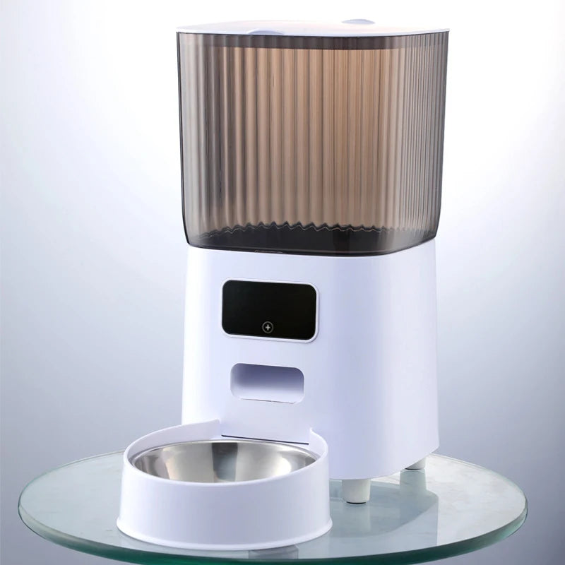 Distributeur Automatique de Croquettes 5 L avec Bol Inox – Programmable Wi-Fi & Caméra HD pour Chien & Chat